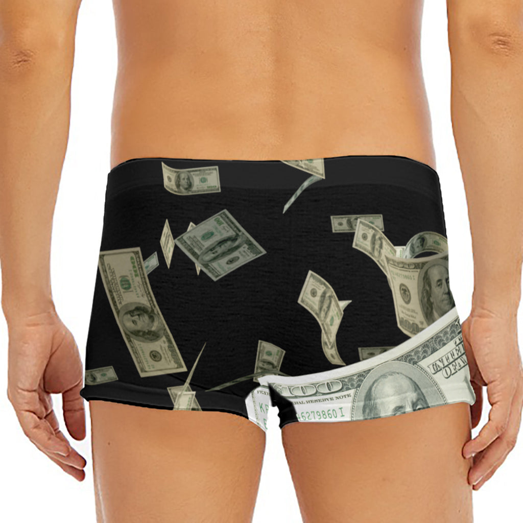 Flying US Dollar Print Men's Short Boxer Briefs