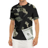 Flying US Dollar Print Men's Short Sleeve Rash Guard