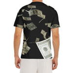 Flying US Dollar Print Men's Short Sleeve Rash Guard