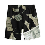 Flying US Dollar Print Men's Sports Shorts