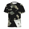 Flying US Dollar Print Men's Sports T-Shirt