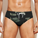 Flying US Dollar Print Men's Swim Briefs