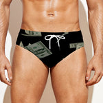 Flying US Dollar Print Men's Swim Briefs
