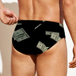Flying US Dollar Print Men's Swim Briefs