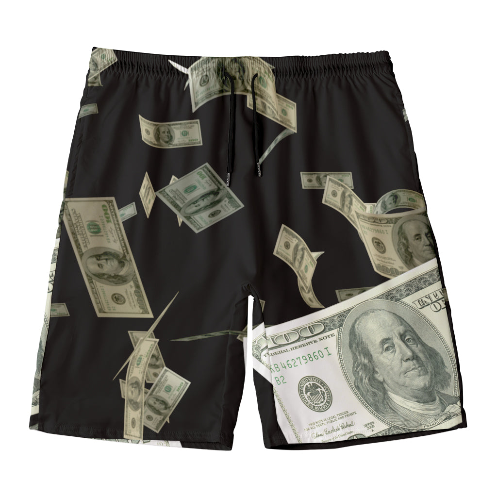 Flying US Dollar Print Men's Swim Trunks