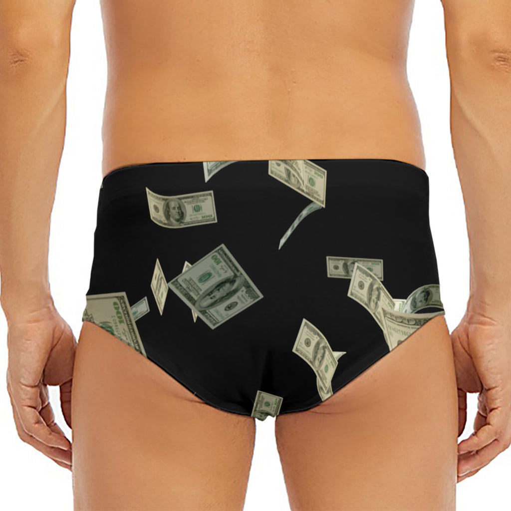 Flying US Dollar Print Men's Triangle Swim Briefs