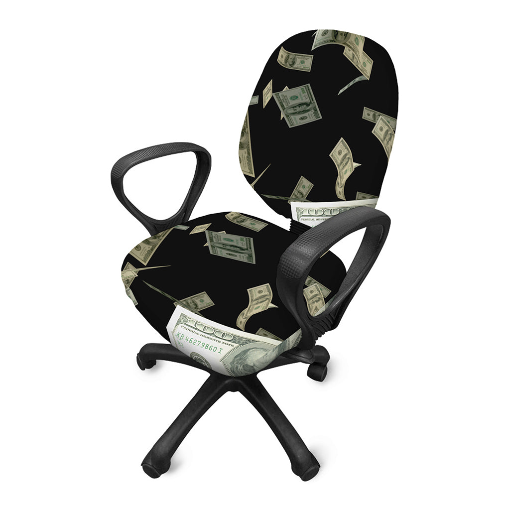 Flying US Dollar Print Office Chair Cover