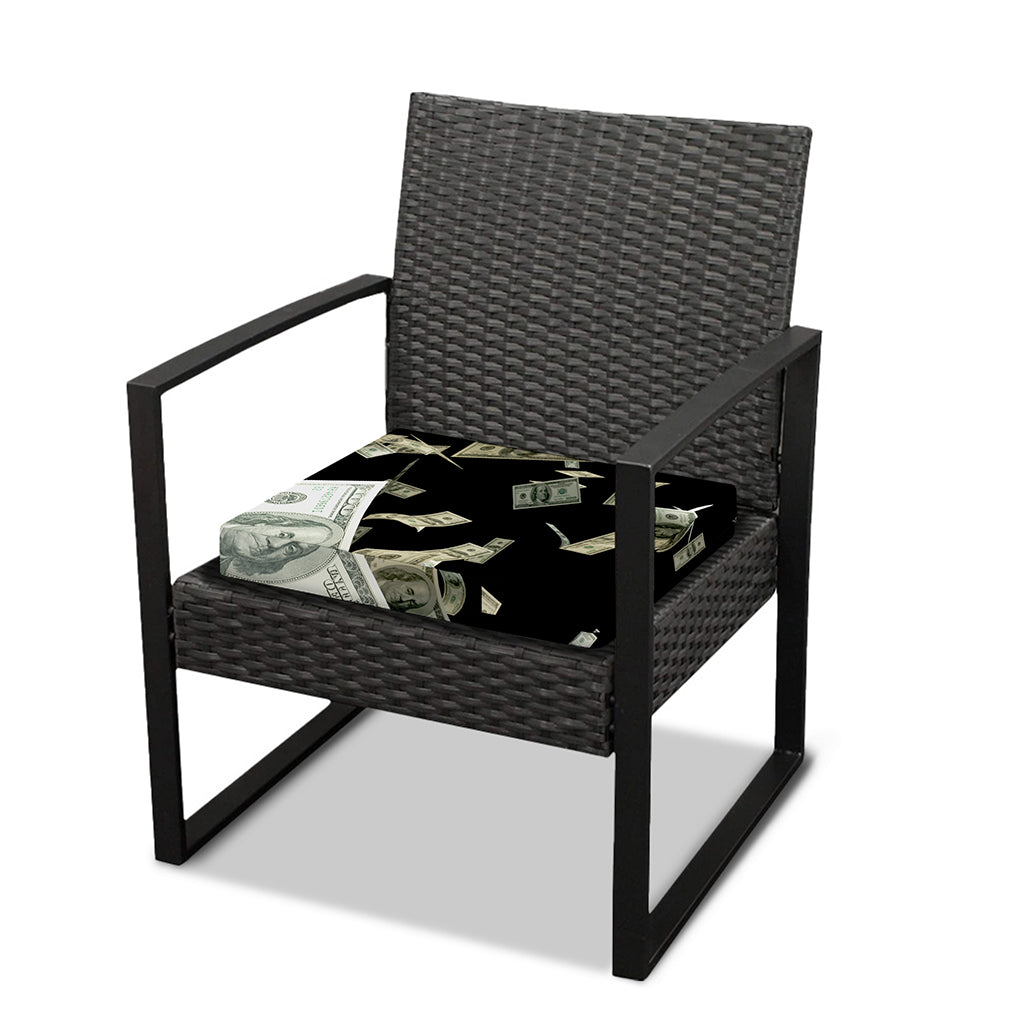 Flying US Dollar Print Outdoor Seat Cushion Cover