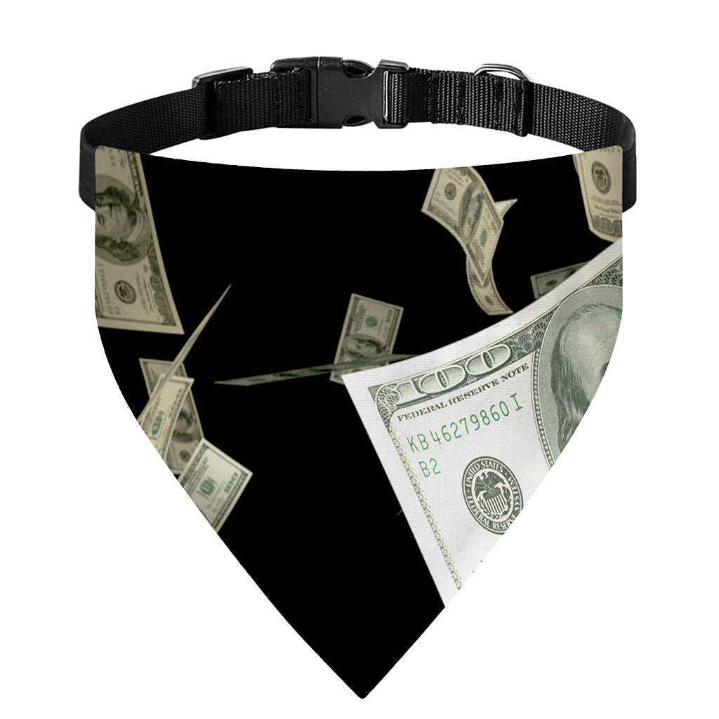 Flying US Dollar Print Over The Collar Dog Bandana