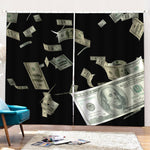 Flying US Dollar Print Pencil Pleat Curtains