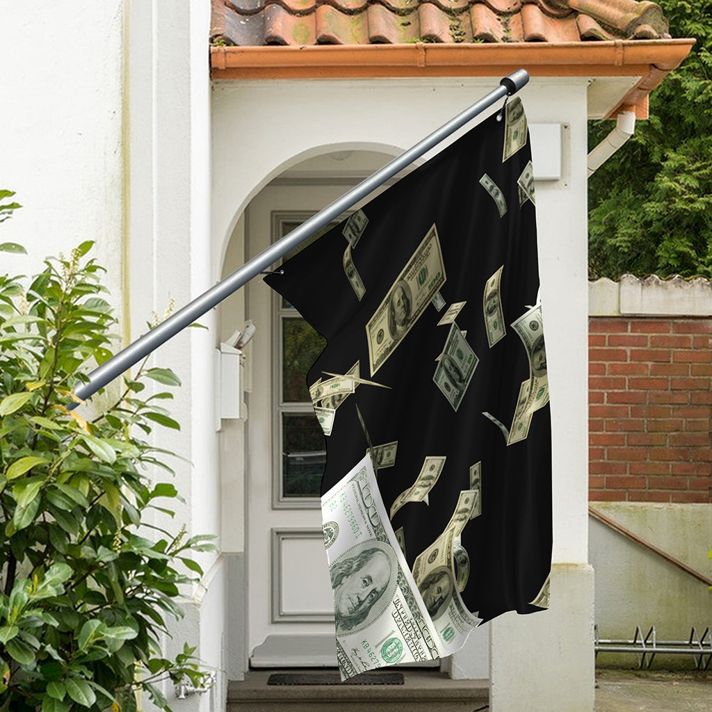 Flying US Dollar Print Polyester Flag