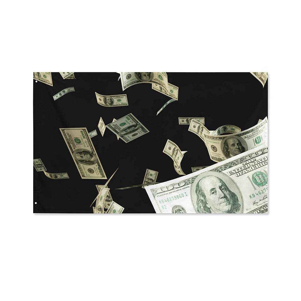 Flying US Dollar Print Polyester Flag