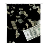 Flying US Dollar Print Polyester Shower Curtain