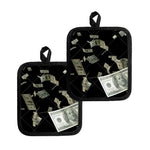 Flying US Dollar Print Pot Holders