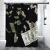 Flying US Dollar Print Premium Shower Curtain