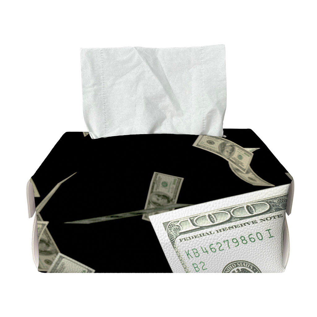 Flying US Dollar Print Rectangle Tissue Box Cover