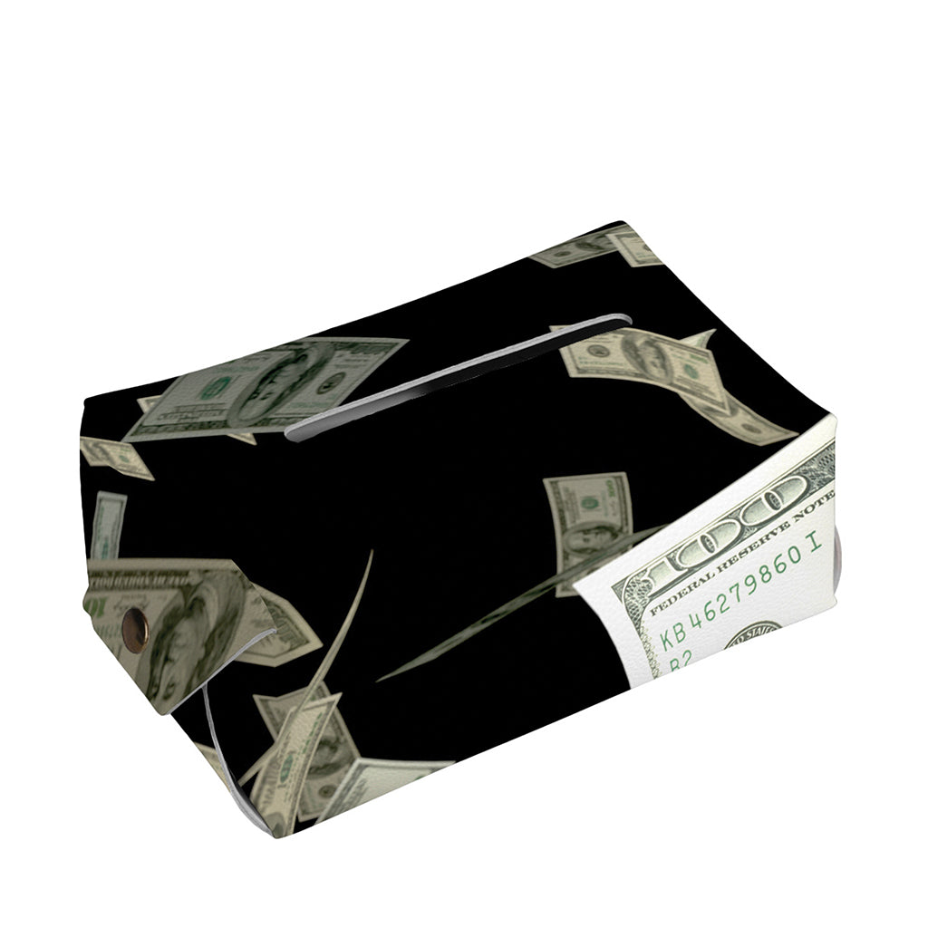 Flying US Dollar Print Rectangle Tissue Box Cover