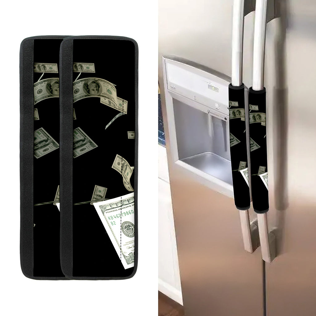 Flying US Dollar Print Refrigerator Handle Covers
