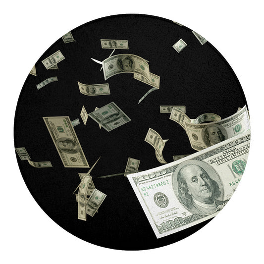Flying US Dollar Print Round Blanket
