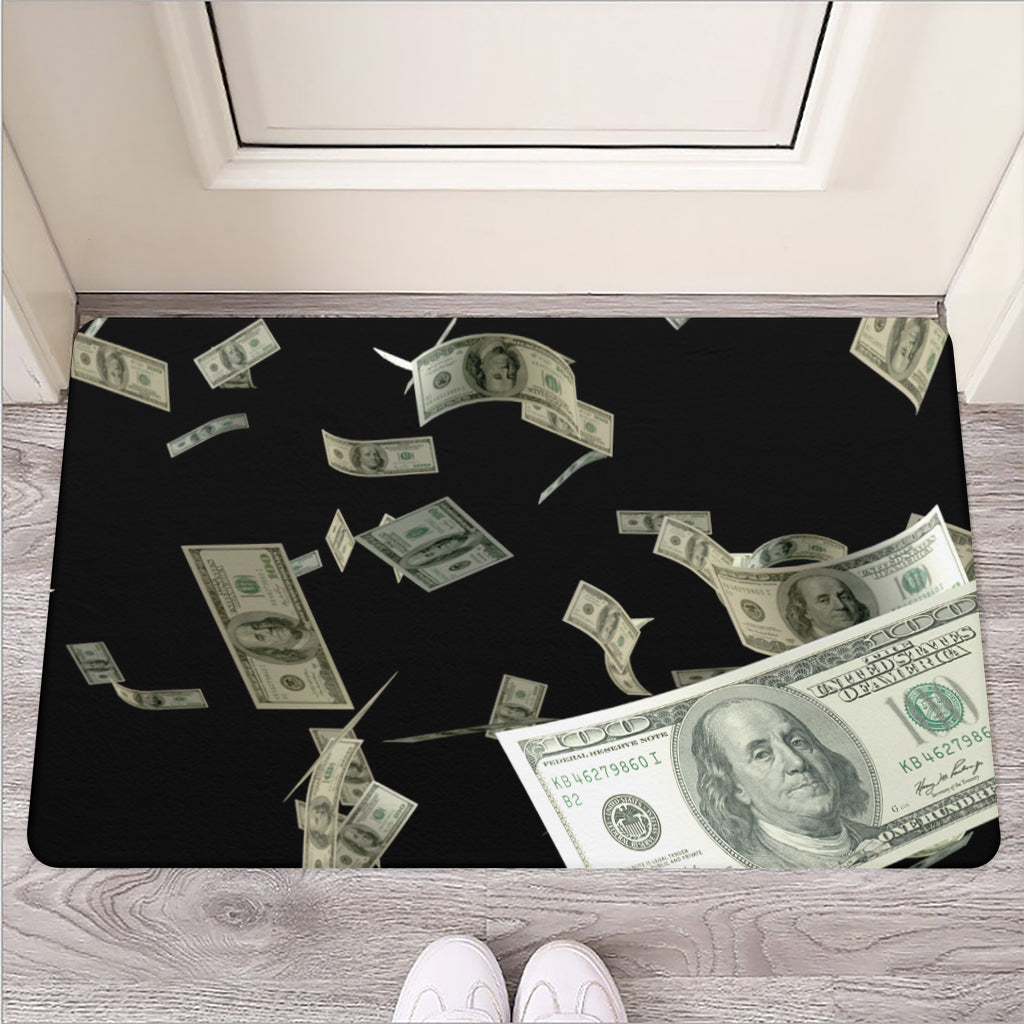 Flying US Dollar Print Rubber Doormat