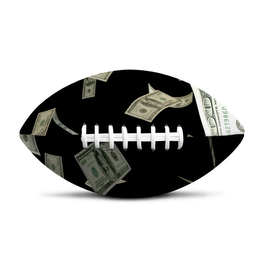 Flying US Dollar Print Rugby Ball