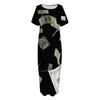 Flying US Dollar Print Short Sleeve Long Nightdress