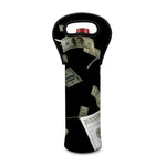 Flying US Dollar Print Single Neoprene Wine Tote