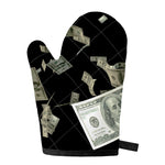 Flying US Dollar Print Single Oven Mitt
