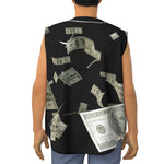 Flying US Dollar Print Sleeveless Baseball Jersey