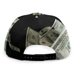 Flying US Dollar Print Snapback Cap