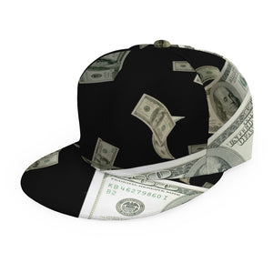 Flying US Dollar Print Snapback Cap