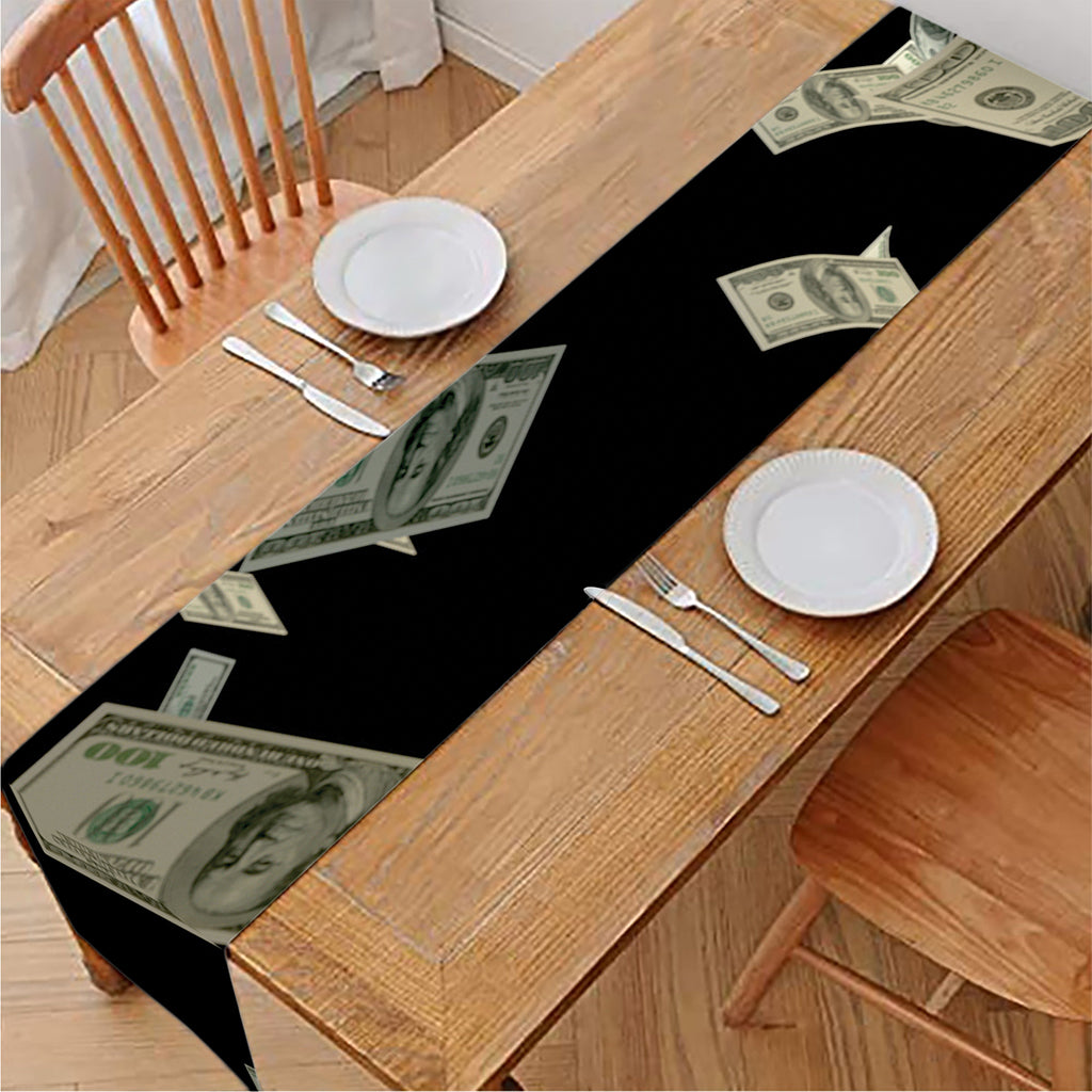 Flying US Dollar Print Table Runner