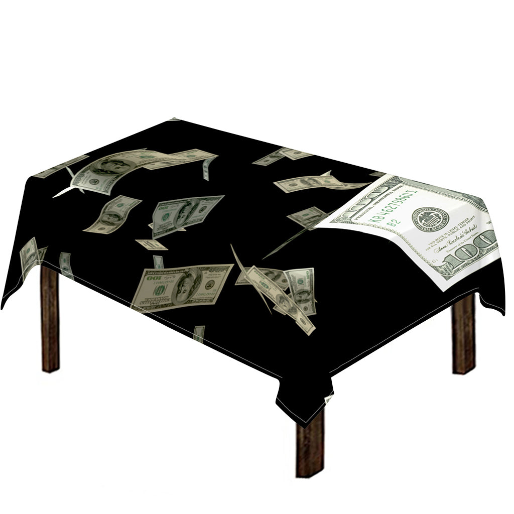 Flying US Dollar Print Tablecloth