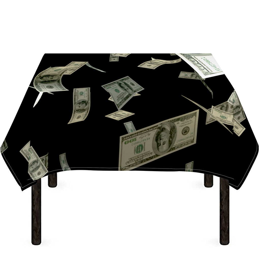 Flying US Dollar Print Tablecloth