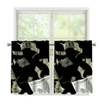Flying US Dollar Print Tier Curtains