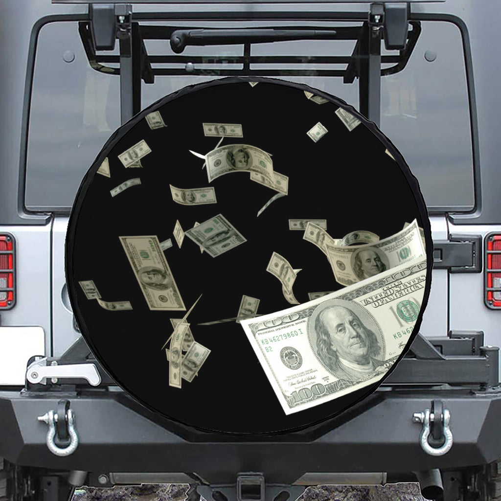 Flying US Dollar Print Tire Cover