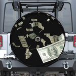 Flying US Dollar Print Tire Cover With Camera Hole