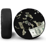 Flying US Dollar Print Tire Cover With Camera Hole