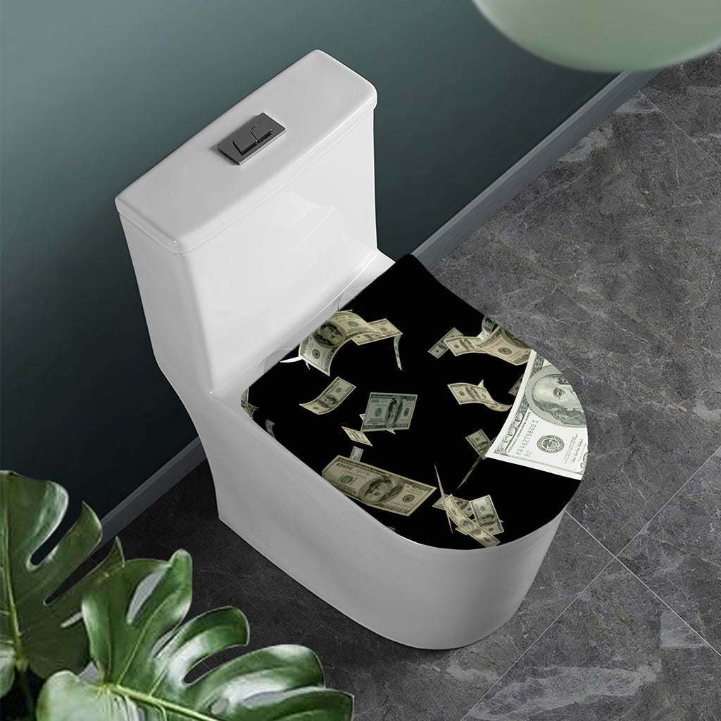Flying US Dollar Print Toilet Lid Cover