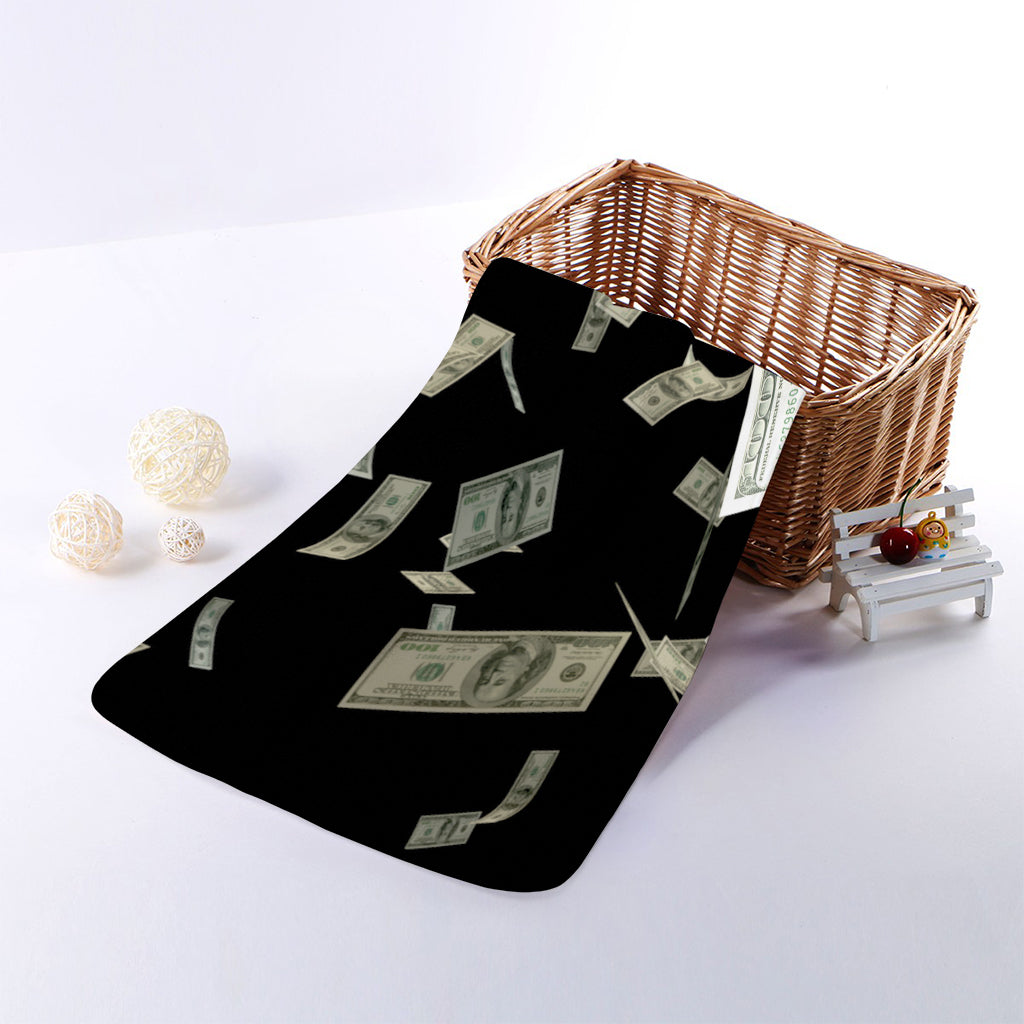 Flying US Dollar Print Towel