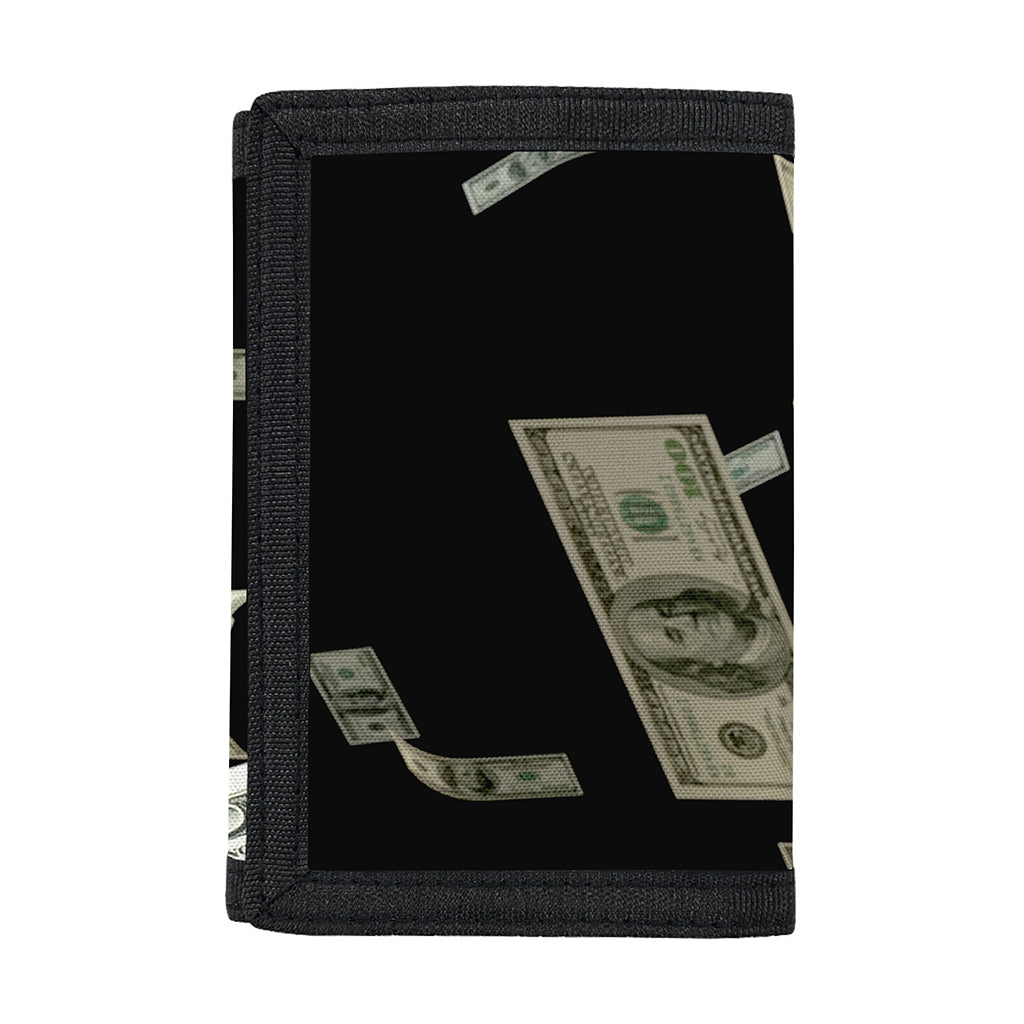 Flying US Dollar Print Trifold Wallet
