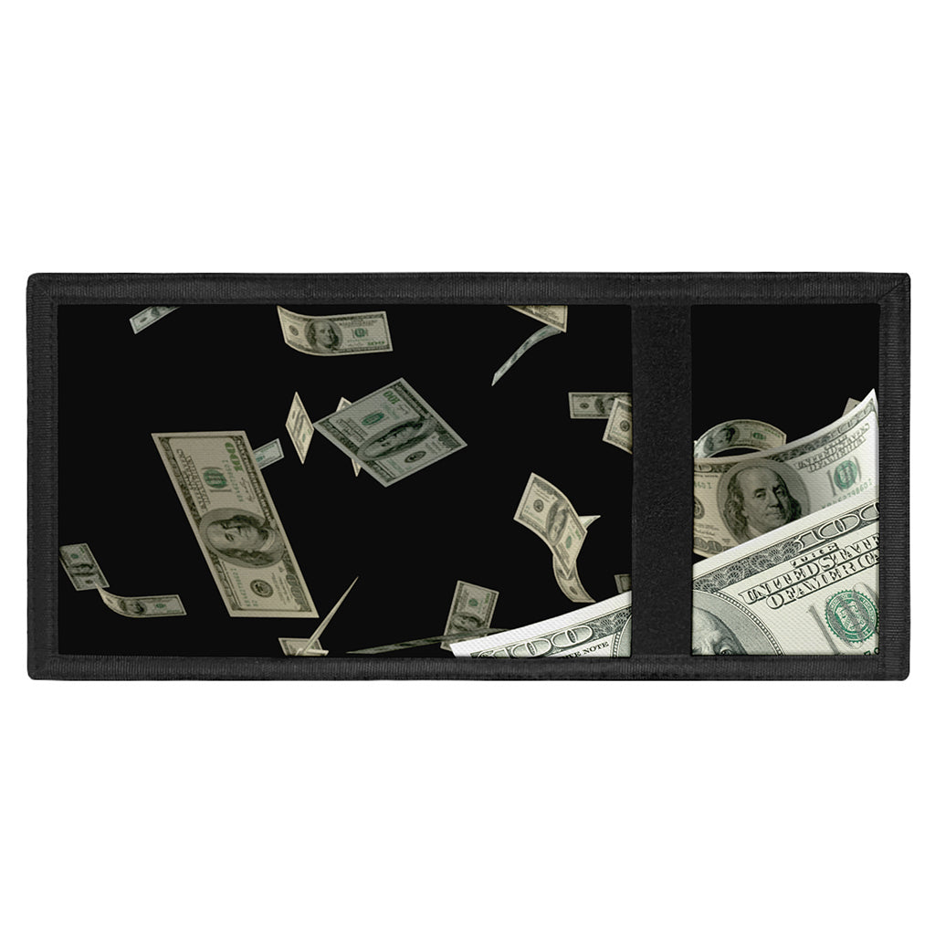Flying US Dollar Print Trifold Wallet