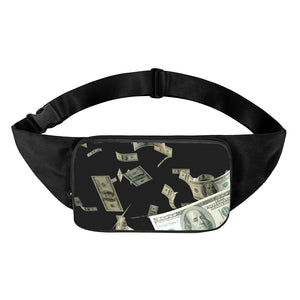 Flying US Dollar Print Waist Bag