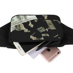 Flying US Dollar Print Waist Bag