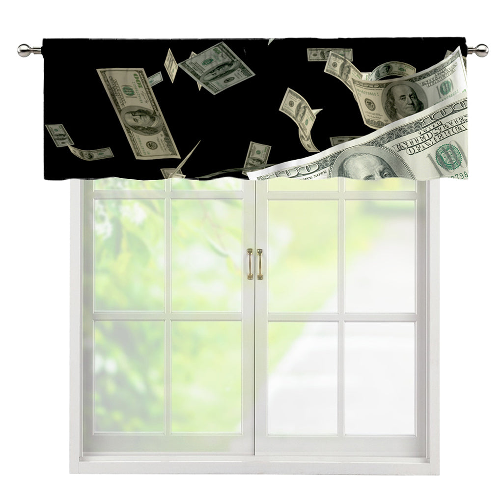 Flying US Dollar Print Window Valance