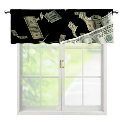 Flying US Dollar Print Window Valance