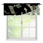 Flying US Dollar Print Window Valance