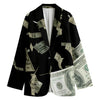 Flying US Dollar Print Women's Cotton Blazer