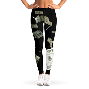 Flying US Dollar Print Women's Leggings