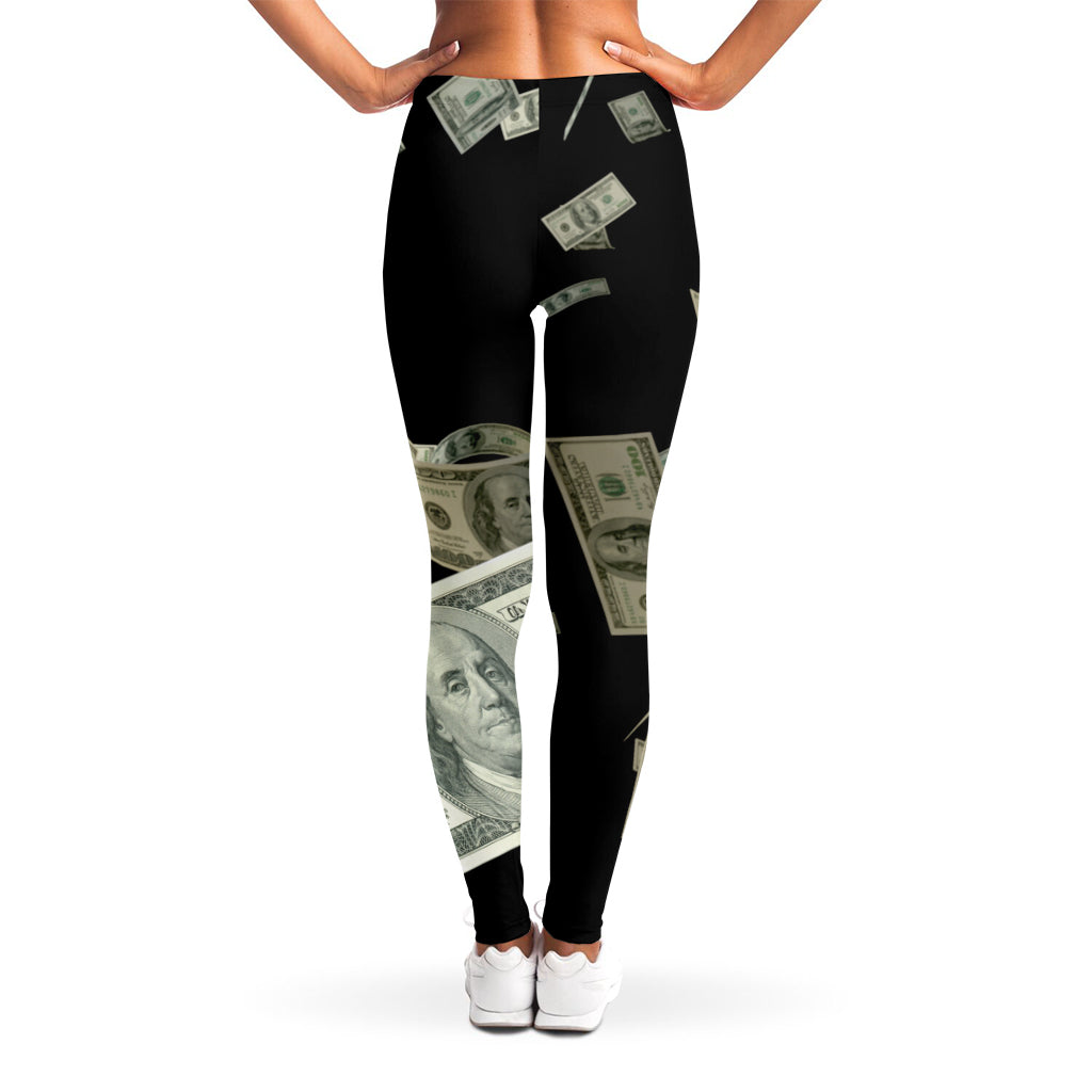 Flying US Dollar Print Women's Leggings